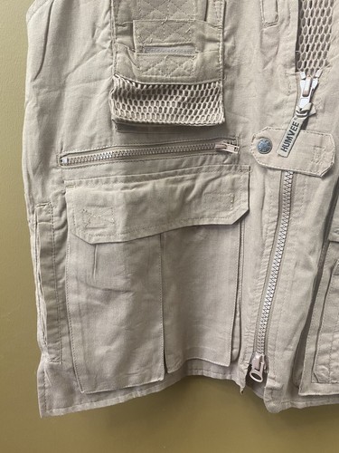 Humvee Safari Photo Fishing Hunting Khaki Tan Men’s Medium Vest 21 Pockets NWT - Picture 10 of 16