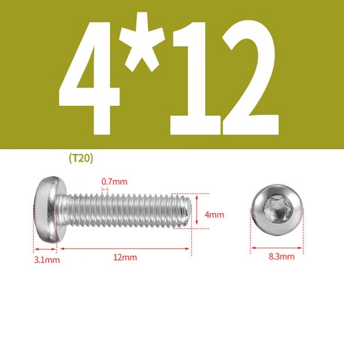 M2 M3 M4 M5 M6 M8 A2 STAINLESS STEEL TORX FLANGED BUTTON HEAD SCREWS SIX LOBE - Picture 39 of 79
