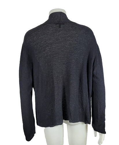 Cardigan Eileen Fisher lana testurizzata leggero lavorato a maglia nero taglia XL - Foto 2 di 5