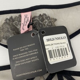 Agent Provocateur Demelza Black Thong AP2 Small NWT $145