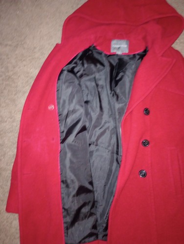 Covington Pea Coat, Red, Hooded, Large - Picture 2 of 3