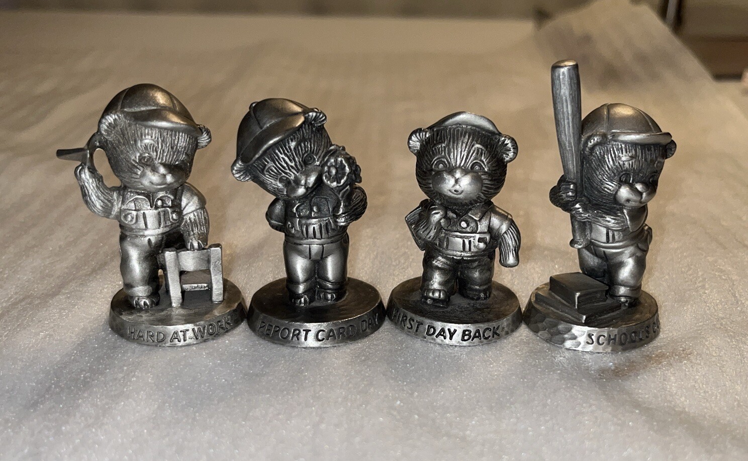 Benjamin Bearington Pewter Figurine School Days First Day Back Vintage 1984 Avo