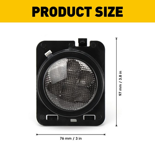 LED Turn Signal+Side Marker Fender Light Smoked Amber For Jeep Wrangler JK 07-18 - Picture 3 of 15