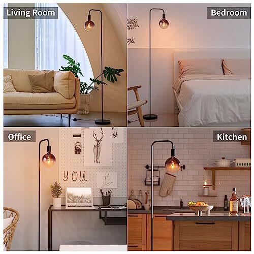 Floor Lamp for Living Room - Minimalist Industrial Standing Lamp Black 1800K - Picture 7 of 7