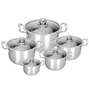 12PC en acier inoxydable ustensiles de cuisine casserole poêle cocotte set couvercle en verre cuisine uk