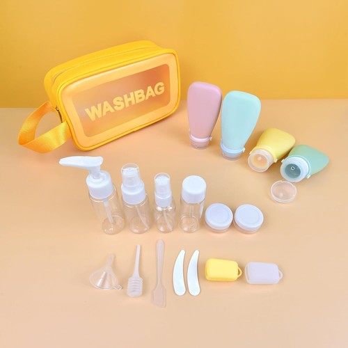 Noideeer 18 Pcs Travel Bottles Set for Toiletries, TSA Approved yellow  - Bild 6 von 6