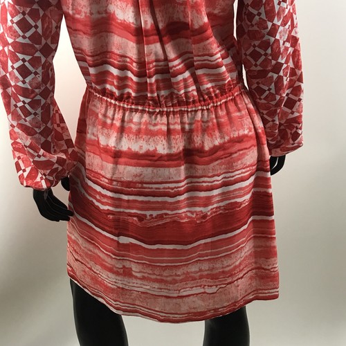 Vestido divertido estampado para mujer Michael Kors rojo naranja talla 10 - Imagen 9 de 10