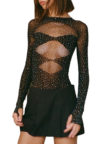 Womens Jumpsuits Festival Bodysuit Hollow Out Leotard Sleepwear Playsuit Music - Bild 5 von 51