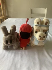 Mojang Jinx Plush Minecraft Happy Explorer Parrot 8” RARE Bunny Rabbit & Llama