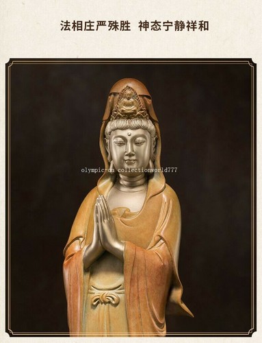 12'' bronze Crafts home decoration a buddism godness Guanyin Avalokitesvara - Picture 10 of 12