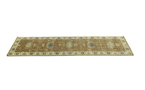 Hand-Knotted Kitchen Oushak Chobi Hallway Runner Rug Floral Style Carpet 3X10 ft - Picture 6 of 15