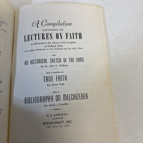 Lectures On Faith Compiled By N.B. Lundwall Holy Ghost Mormon LDS Melchizedek - Picture 3 of 8
