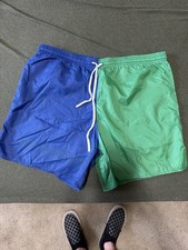 Rare Umbro Nylon Shorts Blue Green Large Colorblock Silky Soccer Gym