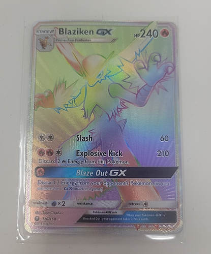 Blaziken GX Secret Rare 170/168 Sm-Celestial Storm Holo Pokémon Card