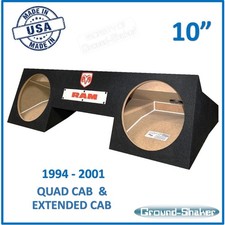 Dodge Ram Extended Cab Quad Cab 1994-2001 10" Dual Sub Box Subwoofer Enclosure