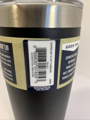 YETI 10 oz. Vaso Rambler Negro con Tapa MagSlider Nuevo - Imagen 4 de 6