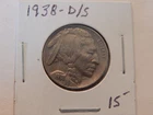 1938 D over S Buffalo Nickel Full Date Extremely Fine Coin