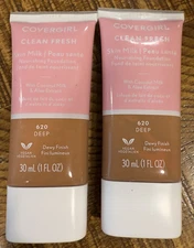 (2) Covergirl Clean Fresh Skin Milk Nourishing Foundation Sealed 620 Deep