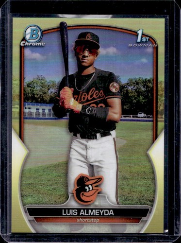 2023 Bowman Chrome Luis Almeyda Yellow Refractor 1st #42/75 Orioles