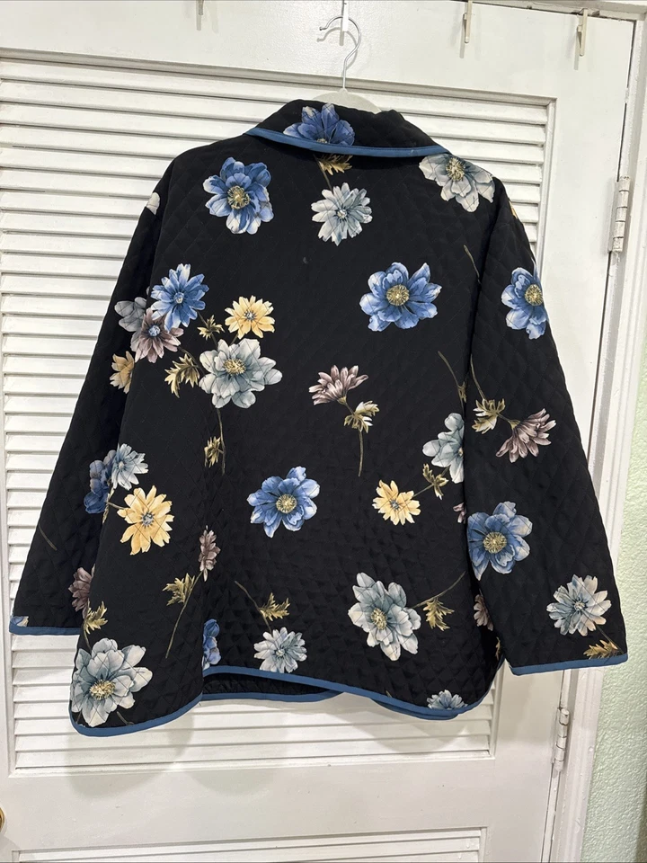 Vintage MAGGIE SWEET Floral Fall Quilted Garden Coat Size 2XL Foto 4 de 4