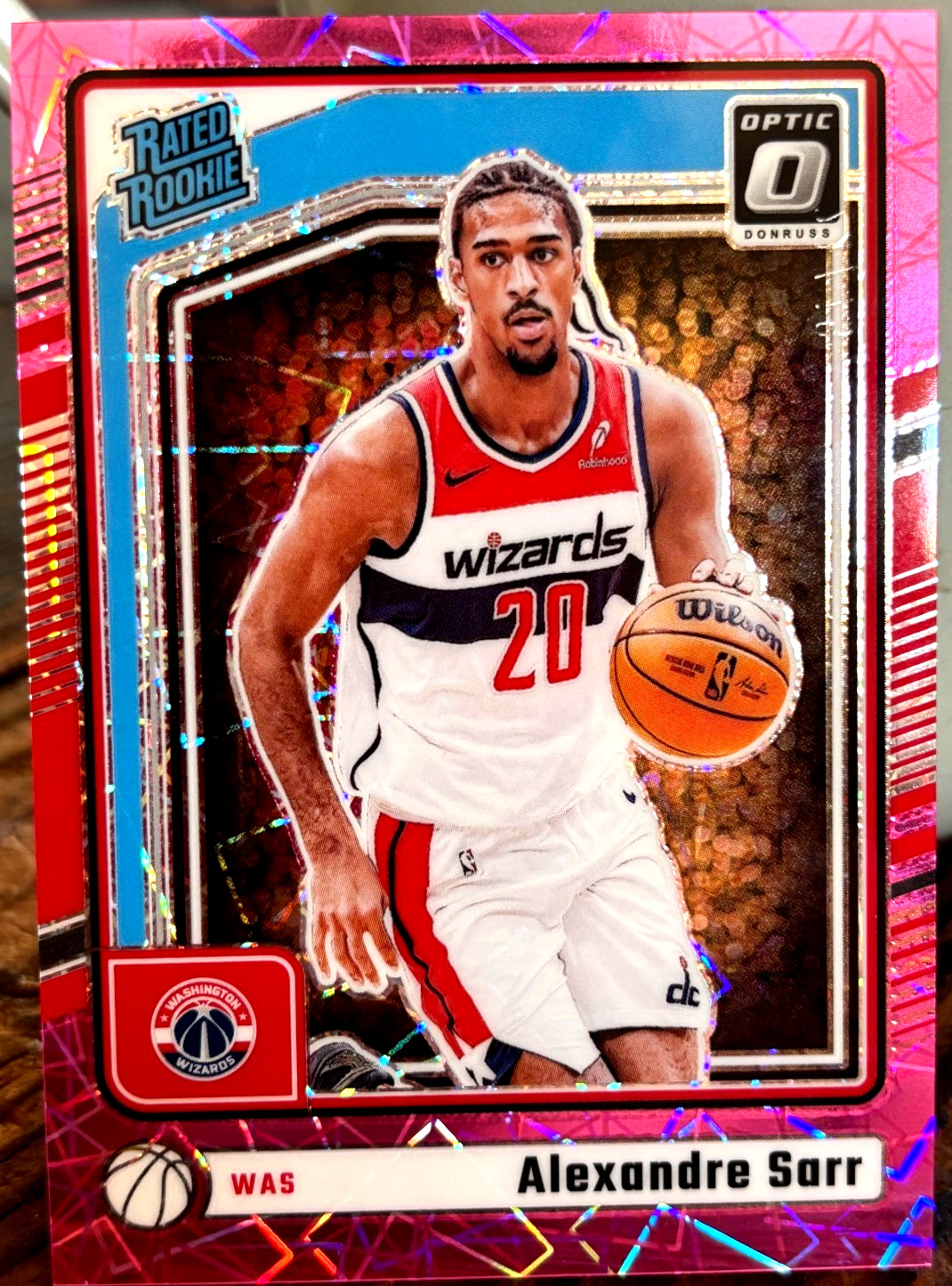 2024-25 Alexandre Sarr /79 Donruss Optic Rated Rookie Pink Velocity Wizards #276