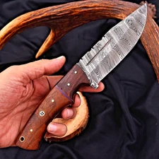 Custom Made Hand Forged Damascus Steel Blade Tracker Hunting Knife 2839