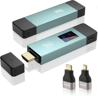 2025 Upgraded Wireless HDMI Transmitter and Receiver, LED Display, 4K Decode 108