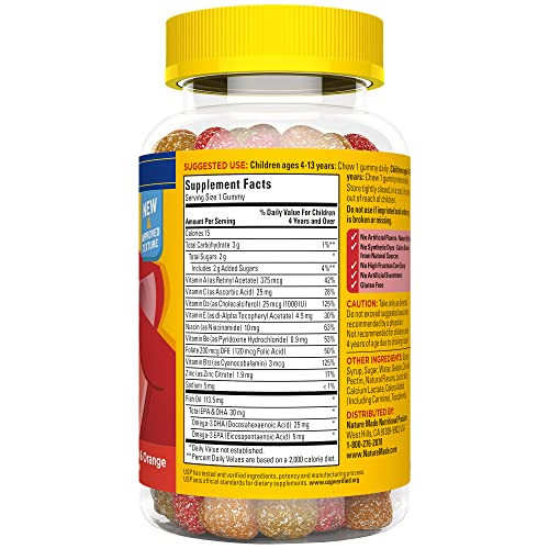Nature Made Kids First Multivitamin Omega 3 Gummies 70 Count Gluten Free - Picture 9 of 10