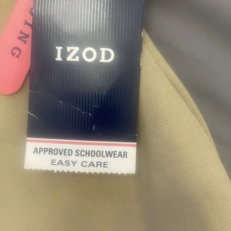 Pantalones escolares IZOD niñas talla 15Reg pull-on caqui tejido cintura ajustados, bronceados-nuevos con etiquetas Foto 3 de 4