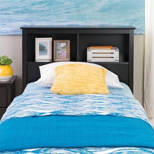 Prepac Sonoma Twin Bookcase Headboard in Black