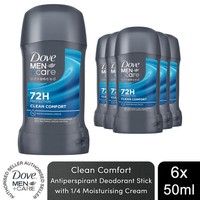 Dove Men+Care Advanced Anti-Perspirant Deodorant Stick Clean Comfort 50ml, 6 Pk