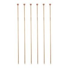 6Pcs 2.5mm Bamboo Knitting Needle Straight Single Pointed 10 Inch US Size 1.5