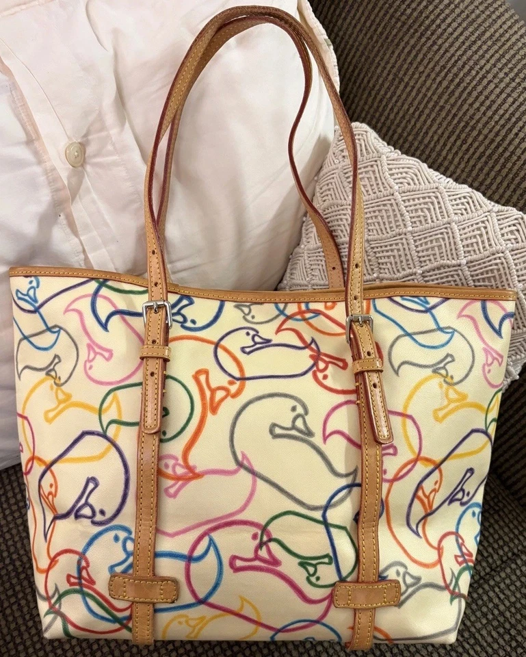 Dooney Bourke радуга эскиз утка причудливый новинка сумка с короткими ручками Y2K винтажный ретро - Изображение 2 из 4