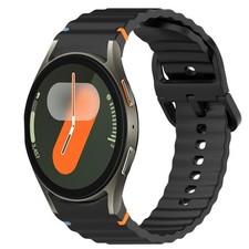 For Samsung Galaxy Watch 7 44mm Stitched Quick Release Silicone Strap