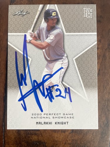 MALAKHI KNIGHT 2020 LEAF PERFECT GAME NATIONAL SHOWCASE RC #70 AUTO SIGNED - Picture 6 of 9