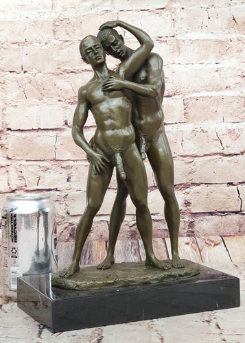 100% Massive Bronze Akt Männliche Modelle Nackt Klassisch Kunstwerk Skulptur Figur Angebot - Bild 2 von 10