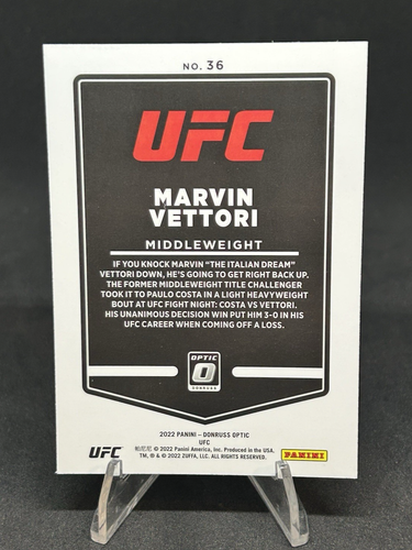 Marvin Vettori "The Italian Dream" - 2022 Donruss Optic UFC # 36 - Picture 6 of 10