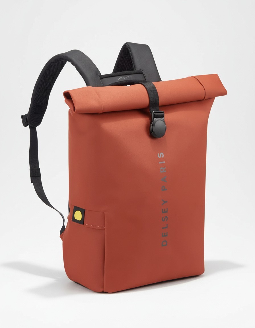 DELSEY PARIS Turenne Soft Rolltop Mochila Mochila Casual Ladrillo Nuevo