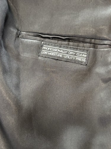 Vtg Stafford Blazer Men 43R Black / Silver Buttons Wool Blend Jacket Sports Coat - Picture 10 of 17