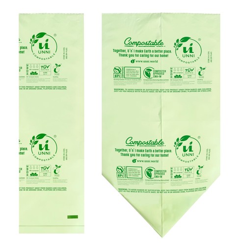 Compostable Liner Bags, 13 Gallon, 49.2 Liter, 100 Count, Heavy Duty 0.9 Mil,... - Picture 3 of 6