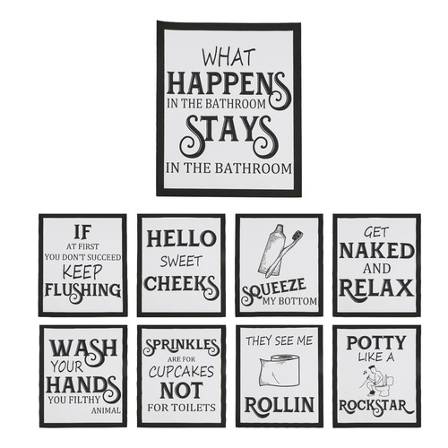 9 Stück Badezimmer Wandbild Wanddeko, lustiges Vintage Badezimmerschild Badezimmer9227 - Bild 1 von 4