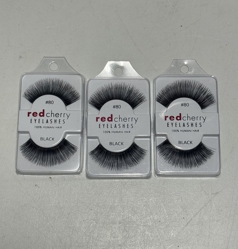 3 Packs of Red Cherry #80 Ginger False Eyelashes Black - Picture 1 of 1