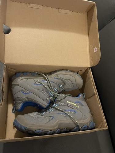 Jugend Merrell Chameleon 7 mid wasserdicht grau/blau Wanderschuhe Gr. 2,5 TOP