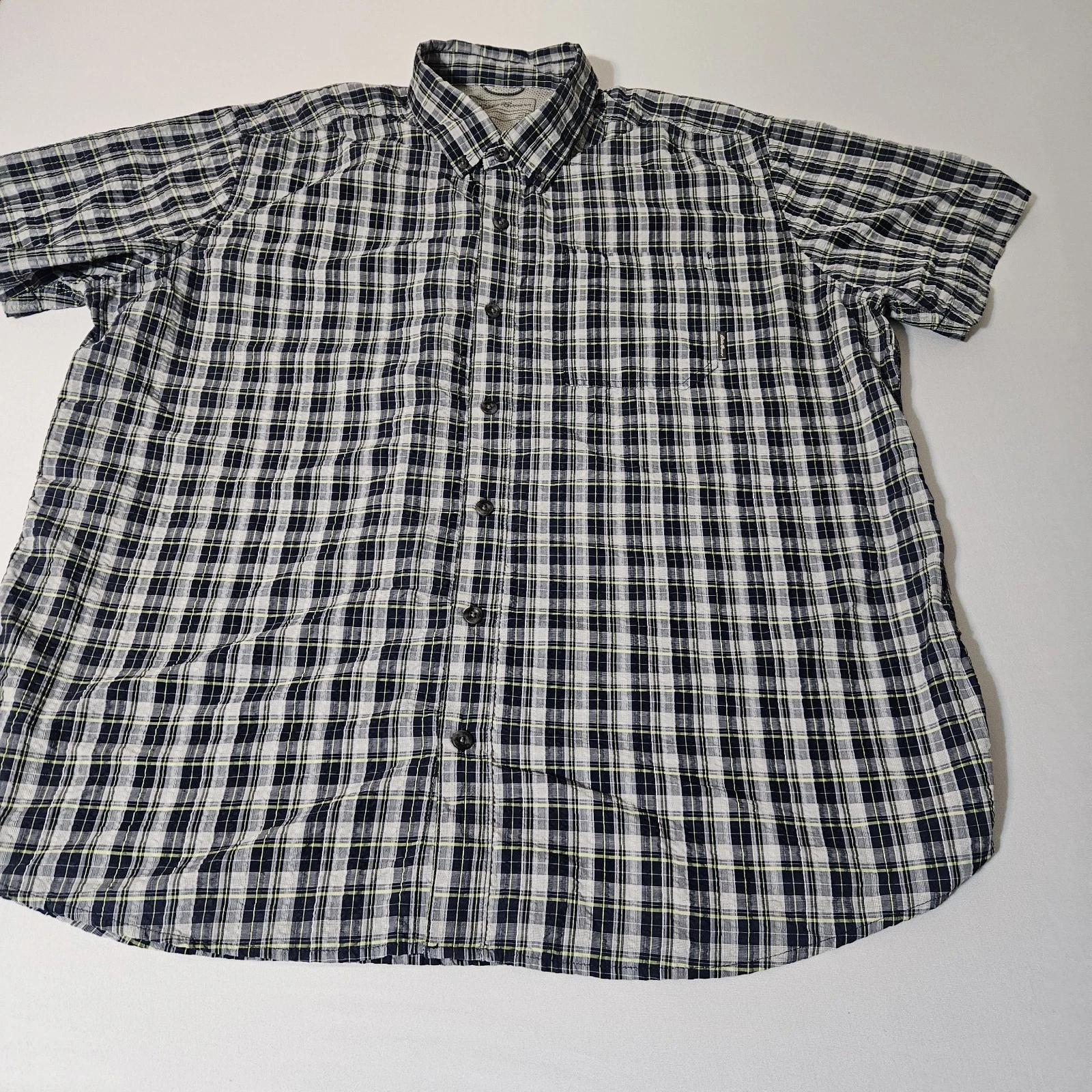 Eddie Bauer Performance Hiking Shirt Mens 2XL Vented Nylon Stretch Short Sleeve