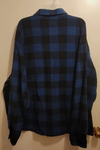 Wrangler Men's Shacket Shirt Jacket 3XL blue black plaid button front pockets - Picture 6 of 7