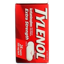 4 Pack Tylenol Extra Strength Acetaminophen Caplets, 500 mg, 24 Ct