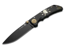 Spartan Blades Harsey Folder SF5 Black Gold Logo Titanium MagnaCut Knife