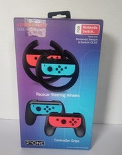 NIB Advanctech Nintendo Switch Control Grips 2 in 1 Racecar Wheel  JoyCon Grips