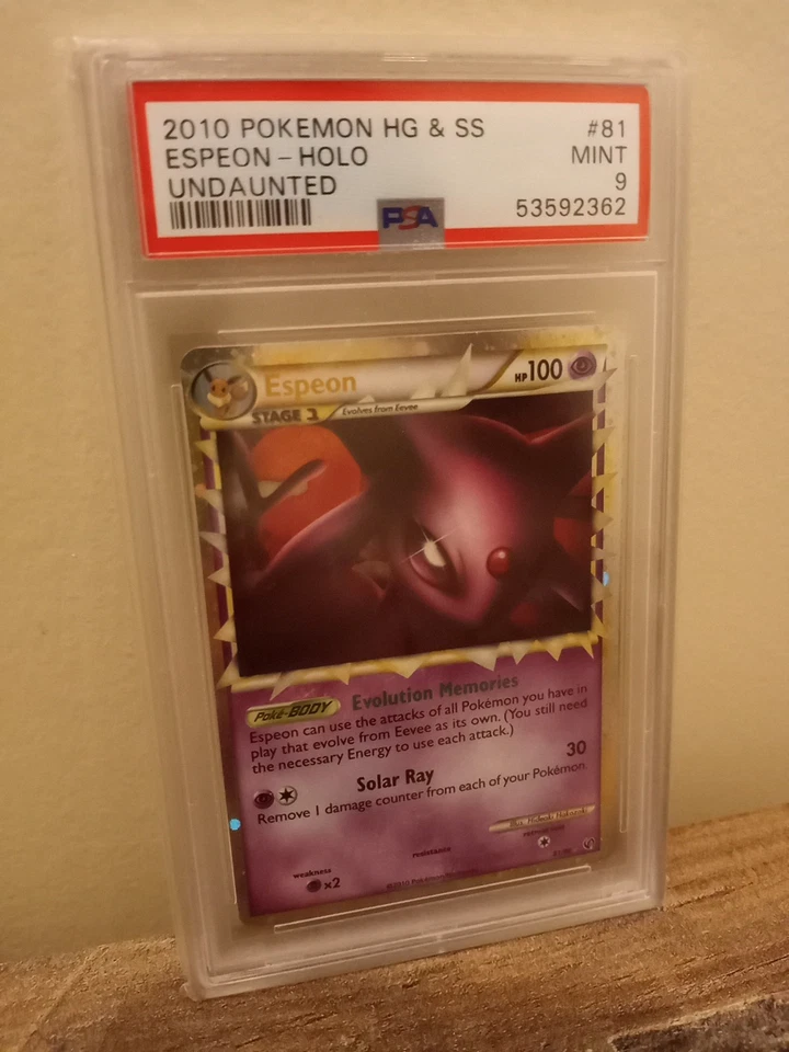 Pokemon Espeon 81/90 HGSS Undaunted Prime Ultra Rare Holo - PSA 9 MINT - Image 2 of 4