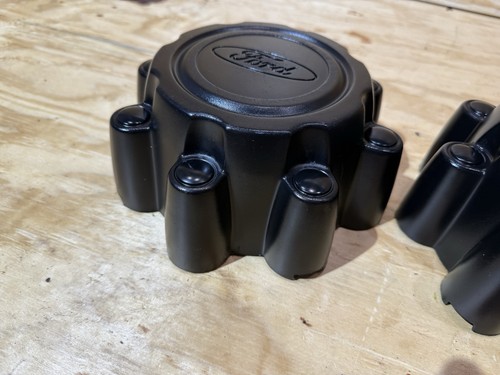 1999-2005 Ford Excursion F-250 F-350 Black OEM Center Cap Pair P/N 2C34-1A096-FA - Picture 6 of 10